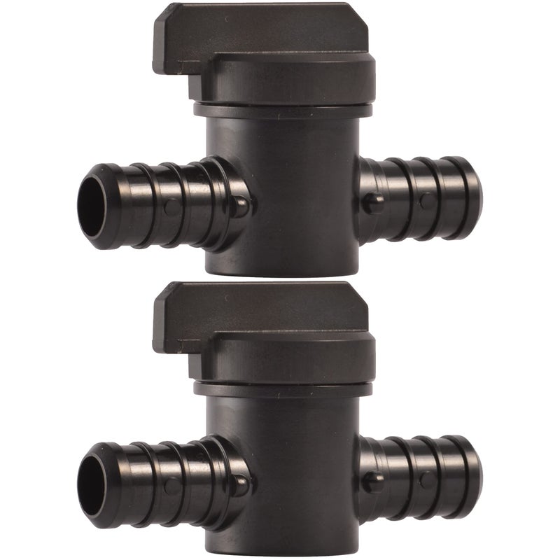 SharkBite 1/2 Inch Poly Crimp Ball Valve, Pack of 2, PEX Pipe, PE-RT, 24606Z2 - Image 1
